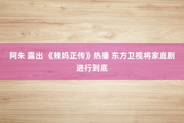 阿朱 露出 《辣妈正传》热播 东方卫视将家庭剧进行到底