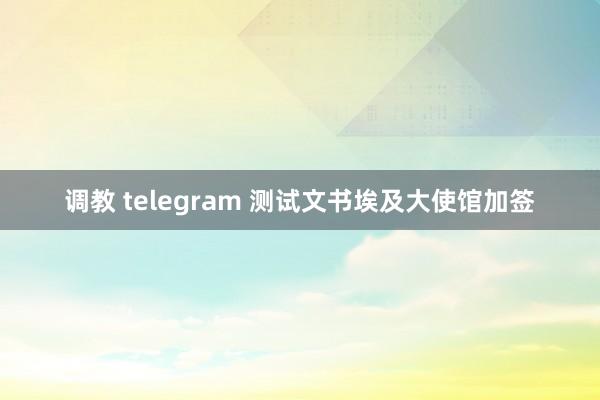 调教 telegram 测试文书埃及大使馆加签