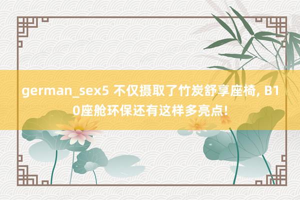 german_sex5 不仅摄取了竹炭舒享座椅, B10座舱环保还有这样多亮点!