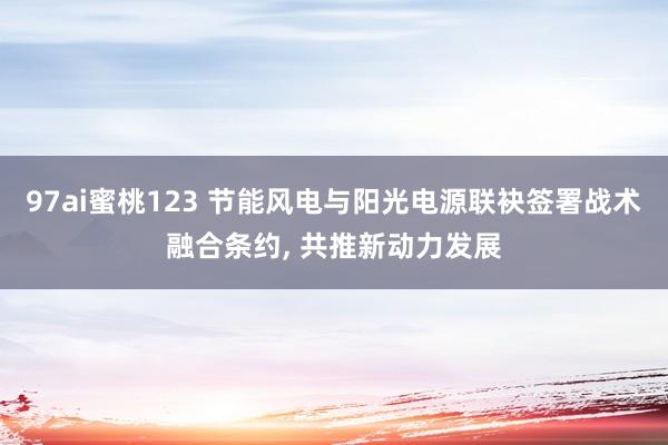 97ai蜜桃123 节能风电与阳光电源联袂签署战术融合条约, 共推新动力发展