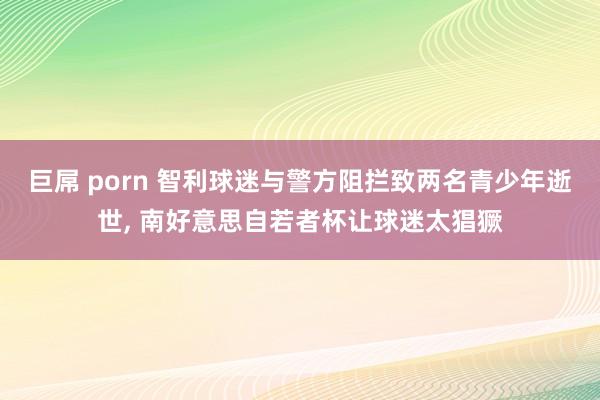 巨屌 porn 智利球迷与警方阻拦致两名青少年逝世, 南好意思自若者杯让球迷太猖獗