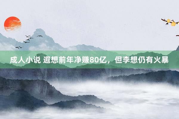 成人小说 遐想前年净赚80亿，但李想仍有火暴