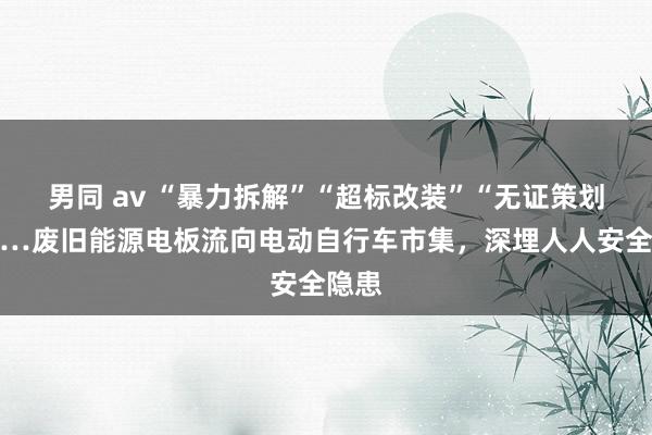 男同 av “暴力拆解”“超标改装”“无证策划”……废旧能源电板流向电动自行车市集，深埋人人安全隐患